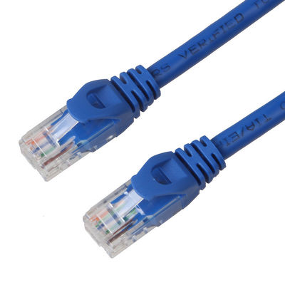 24AWG Mavi Cat6 Yama Kablosu BC7/0.2 UTP 8P8C Konnektörlü PVC Kılıf