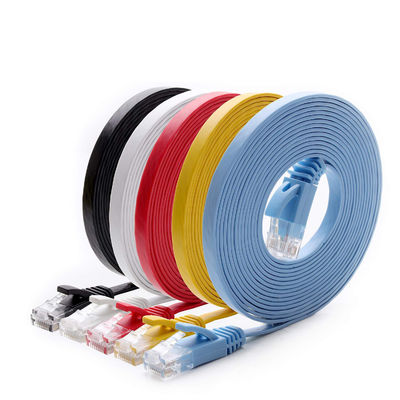 Dayanıklı İnce Düz Cat6a Yama Kablosu Yüksek Hızlı Gigabit Pratik