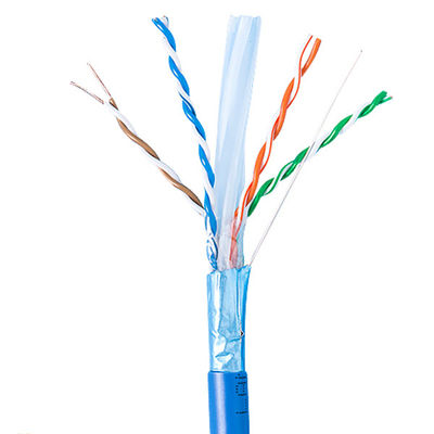 Katı Çıplak Bakır Cat6a Lan Kablosu Korumalı Yükseltici 1000ft Mavi 23AWG 750MHz PoE++