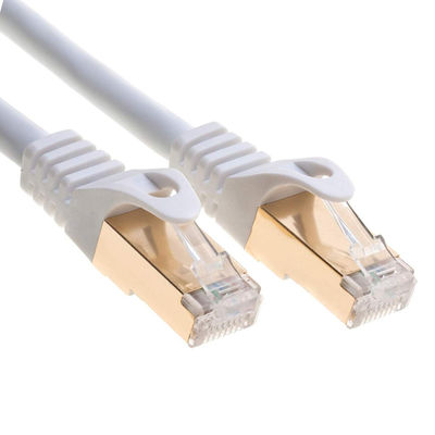 0,5-90m RJ45 Yama Kablosu, Çift Kalkanlı Beyaz Cat 7 Ethernet Kablosu