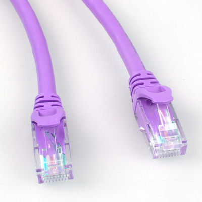 Ağ LED Ekranı İçin Rj45 Mor Cat6a Yama Kablosu HDPE İzolasyon