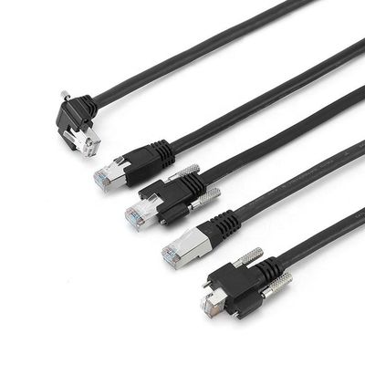 Cat6A Kamera Endüstriyel Ethernet Kablosu S/FTP RJ45 8P Kilit Vidalı GigE