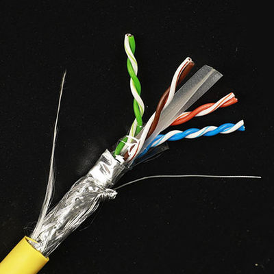 LSZH 23AWG Cat6 Ekranlı Kablo STP SSTP Yüksek Performanslı Saf Çıplak Bakır