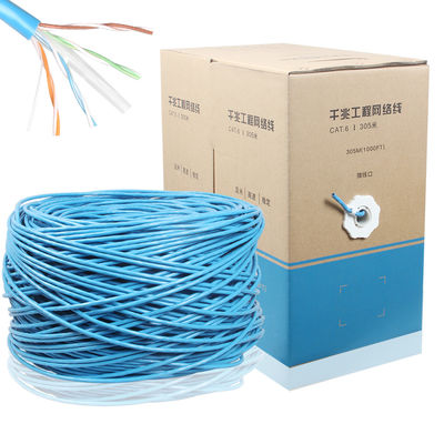 1000FT CCA CAT6 İnternet Kablosu UTP Lan Kablosu 4PR 24AWG 0.48mm 305M Gri