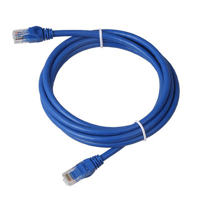 24AWG Mavi Cat6 Yama Kablosu BC7/0.2 UTP 8P8C Konnektörlü PVC Kılıf