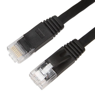 Hava Koşullarına Dayanıklı Kararlı Düz ​​İnternet Ağ Kablosu, Bilgisayar Kara Kedi 6 Yama Kablosu
