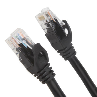 Gigabit Ethernet 650MHz 100W PoE RJ45 UTP için Siyah Cat6 Cat6a Yama Kablosu