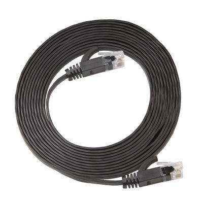 Dayanıklı İnce Düz Cat6a Yama Kablosu Yüksek Hızlı Gigabit Pratik