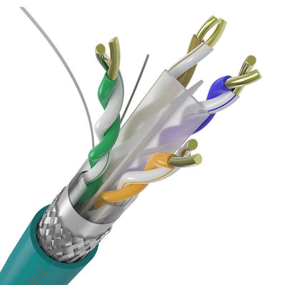 4 Çift 23AWG 550Mhz RJ45 Cat6a FTP Kablosu, Çift Ekranlı Kablo Ethernet Cat6a