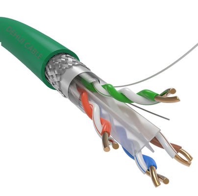4 Çift 23AWG 550Mhz RJ45 Cat6a FTP Kablosu, Çift Ekranlı Kablo Ethernet Cat6a