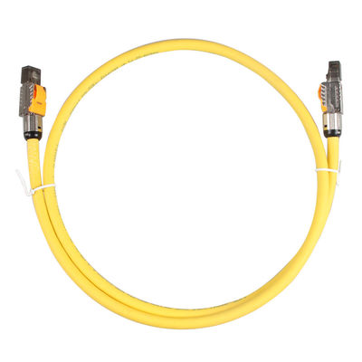 LSZH Ethernet Cat 8 Lan Kablosu S/FTP 22AWG Çift Ekranlı Sarı Renk