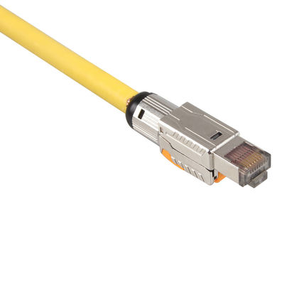 LSZH Ethernet Cat 8 Lan Kablosu S/FTP 22AWG Çift Ekranlı Sarı Renk