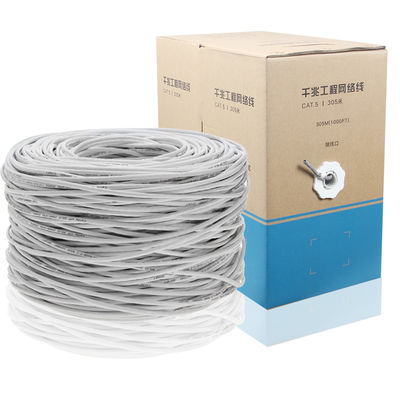 Dayanıklı 23AWG Cat5e Ağ Ethernet Kablosu, 4 Çift 1000ft UTP Korumalı Kablo