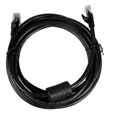 24AWG Siyah Ethernet Kablosu Cat 6, RJ45 Konektörü 100 Ft Ethernet Kablosu