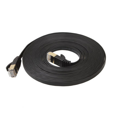 Altın Korumalı Snagless Rj45 Konnektörlü Pratik Siyah Cat6 Düz Ethernet Kablosu