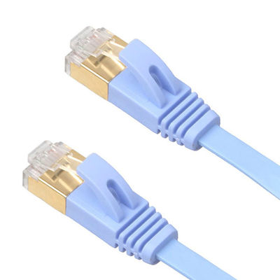 Altın Korumalı Snagless Rj45 Konnektörlü 4 Ft Cat6 Düz Ethernet Lan Kabloları Mavi