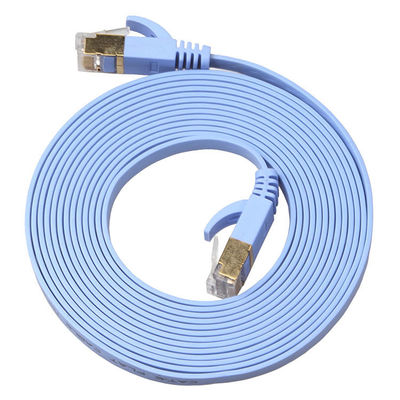 Altın Korumalı Snagless Rj45 Konnektörlü 4 Ft Cat6 Düz Ethernet Lan Kabloları Mavi