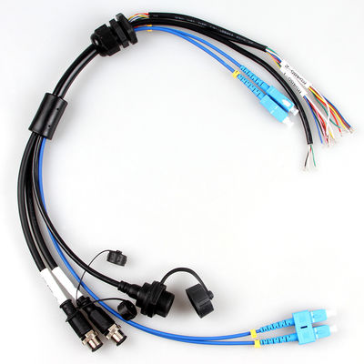 Havacılık Su Geçirmez Kablo Demeti Kablo Tertibatı M12+USB Dişi+Fiber Optik