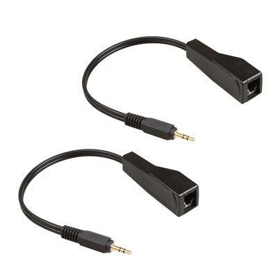 Cat5 Cat6 Özel Tel Tertibatları 3.5mm Stereo - RJ45 Dişi Ses Genişletici