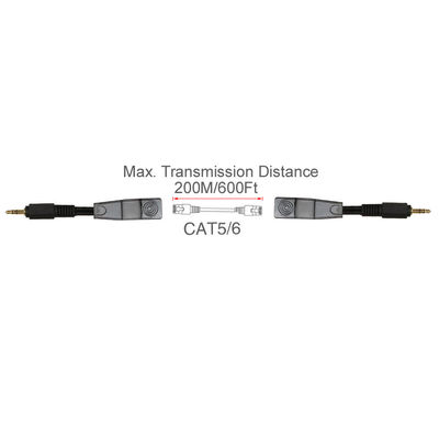 Cat5 Cat6 Özel Tel Tertibatları 3.5mm Stereo - RJ45 Dişi Ses Genişletici