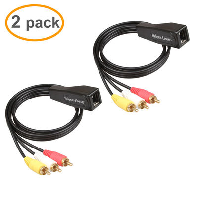 Kararlı Dişi 3 RCA Ses Uzatma Kablosu, Çok Amaçlı RCA - RJ45 Adaptörü