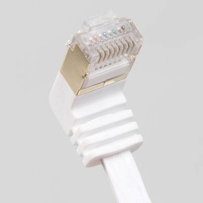 Kararlı Beyaz Düz Cat6 Ethernet Kablosu, Pratik Gigabit Ethernet Kablosu