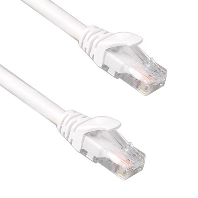Beyaz UTP Cat6 Yama Kablosu 24AWG 7/0.2 RJ45 Konnektörlü PVC LSZH Ceket