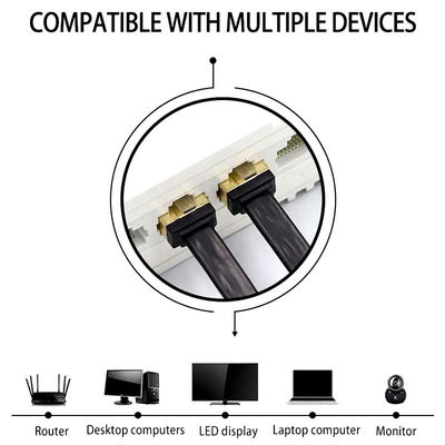 Ultra İnce RJ45 Cat7 Yama Kablosu Düz Ağ Cat5e CAT6 LSZH Ceket