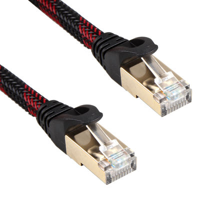 AWG 28 Kırmızı Siyah Örgülü Lan Kablosu, Yüksek Hızlı Kararlı Yama Kablosu Cat 7