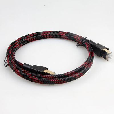 PC Dizüstü Modem Router için Bilgisayar Ethernet Cat7 Yama Kablosu Naylon Örgülü