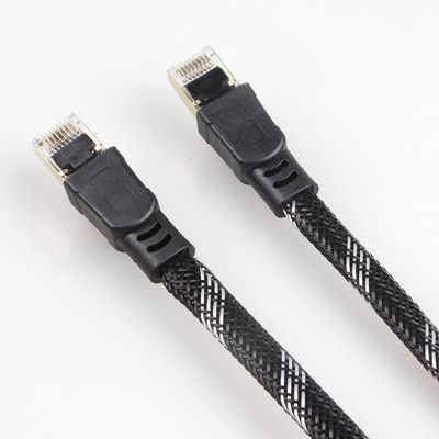 Ağır Hizmet Tipi Rj45 Cat8 Ağ Kablosu, Naylon Örgülü Yama Kablosu Cat 8