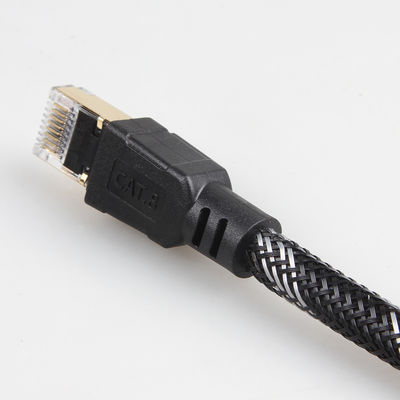 Dış Mekan İç Mekan Cat8 Yama Kablosu Naylon Örgülü 26AWG 40Gbps 2000MHz S/FTP