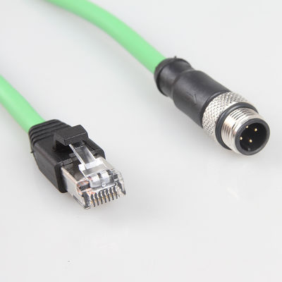 Yeşil Kamera Endüstriyel Ethernet Kablosu M12 4Pin - RJ45 Gigabit Stable