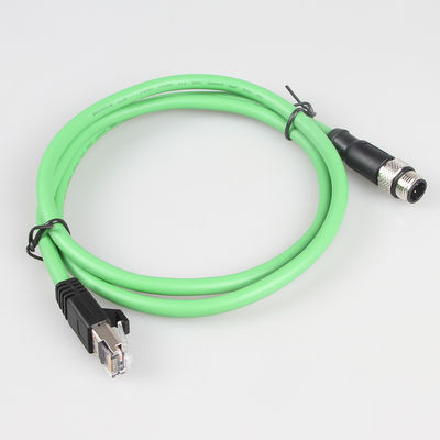 Yeşil Kamera Endüstriyel Ethernet Kablosu M12 4Pin - RJ45 Gigabit Stable