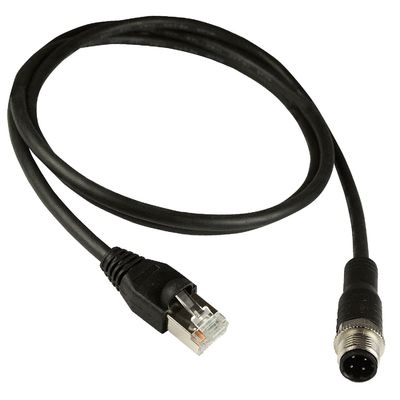 M12 - Rj45 Gigabit Endüstriyel Ethernet Kablosu Cat5e Cat6 Siyah Renk