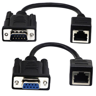 Cat5 Cat6 RJ45 - RS232 Kablosu, DB9 9 Pinli Endüstriyel Ethernet Kablosu Tertibatları