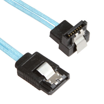 8 İnç Mavi SATA 3 Uzatma Kablosu, Düzden Düze SATA 3 Kablosu