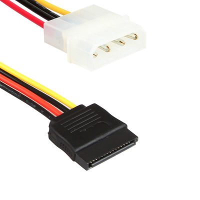 Erkek Dişi Y SATA Sabit Disk Kablo Ayırıcı Molex 4 Pin Dayanıklı