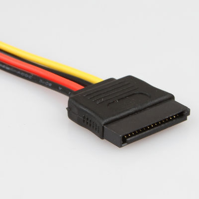 Erkek Dişi Y SATA Sabit Disk Kablo Ayırıcı Molex 4 Pin Dayanıklı