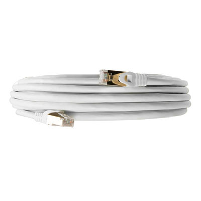 0,5-90m RJ45 Yama Kablosu, Çift Kalkanlı Beyaz Cat 7 Ethernet Kablosu