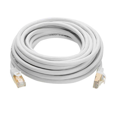 0,5-90m RJ45 Yama Kablosu, Çift Kalkanlı Beyaz Cat 7 Ethernet Kablosu