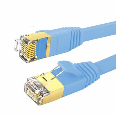 Kararlı 600MHz Cat 7 Ethernet Kablosu Düz, BC Mavi Pratik Cat7 SFTP Kablosu