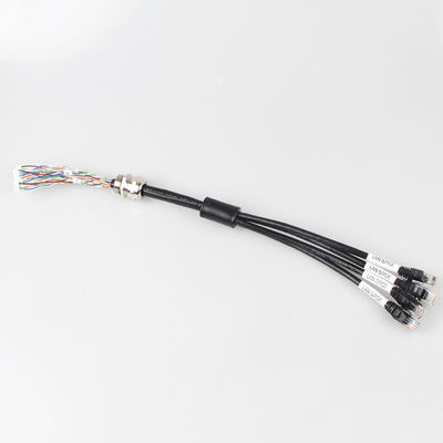 Suya Dayanıklı 4'ü 1 Arada Cat 6a Ethernet Kablosu, 4 Şube Erkek RJ45 Cat6a Gövde Kablosu