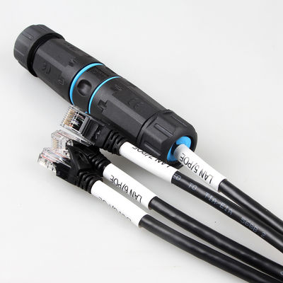 Suya Dayanıklı 4'ü 1 Arada Cat 6a Ethernet Kablosu, 4 Şube Erkek RJ45 Cat6a Gövde Kablosu