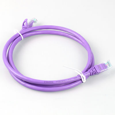 Ağ LED Ekranı İçin Rj45 Mor Cat6a Yama Kablosu HDPE İzolasyon