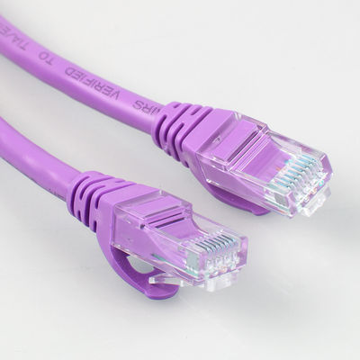 Ağ LED Ekranı İçin Rj45 Mor Cat6a Yama Kablosu HDPE İzolasyon