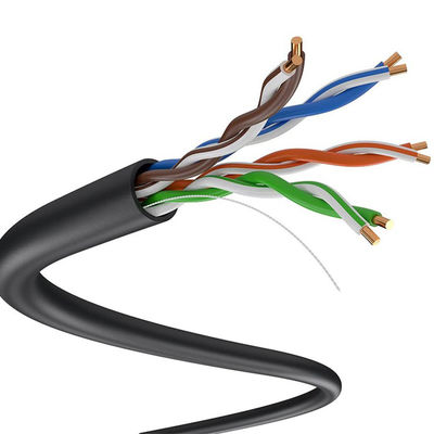 24AWG LSZH Düşük Duman Cat5e Kablosu, Sıfır Halojen Cat5e Dış Kablo 305m