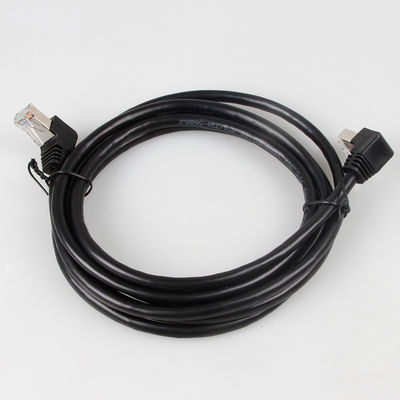 OEM Kararlı Cat7 Yama Kablosu 90 Dereceden 270 Dereceye Kadar Yukarı Açılı